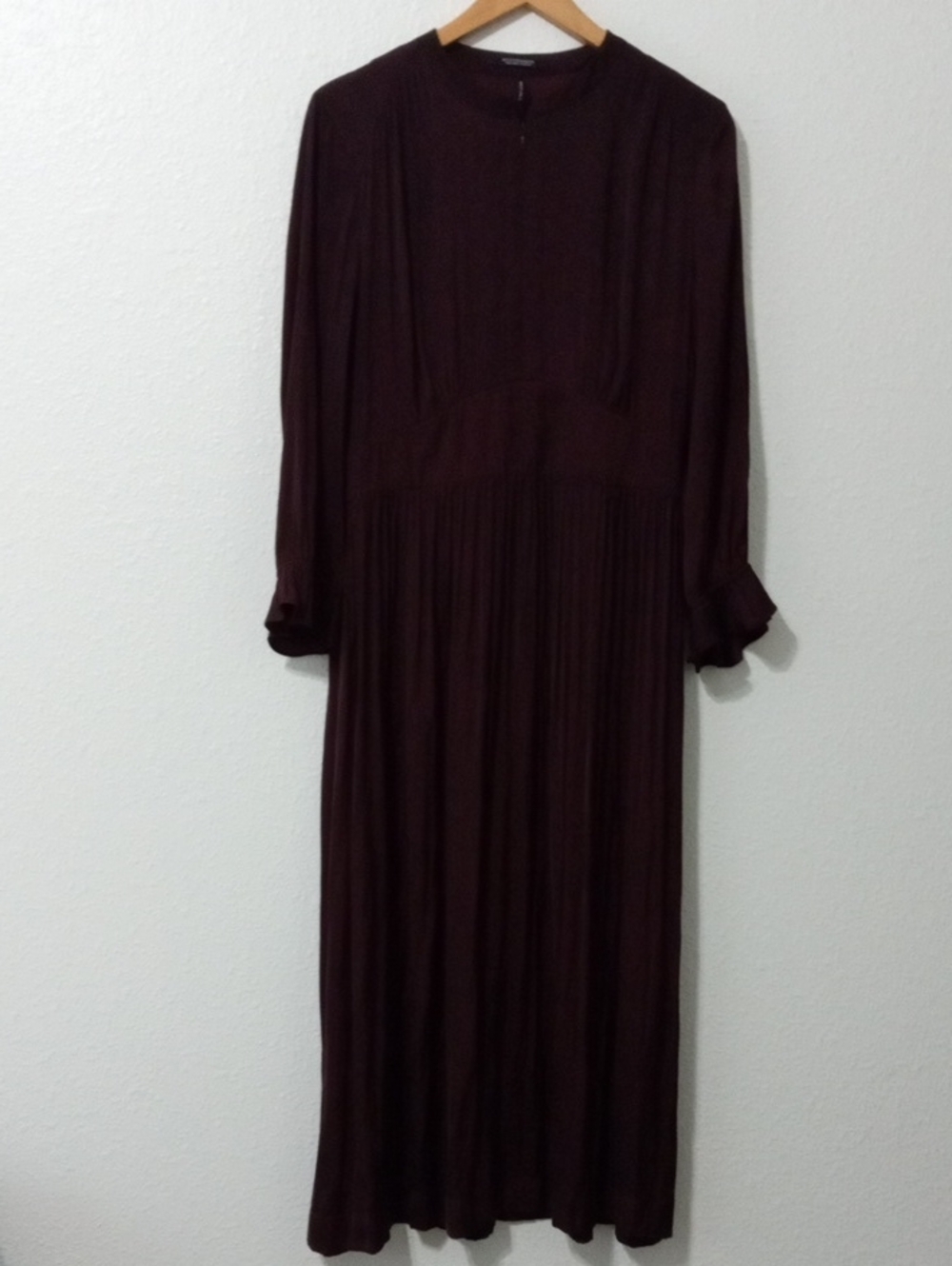 Scotch & Soda Long Sleeve Maxi Dress in Burgundy - Picture 2 of 8